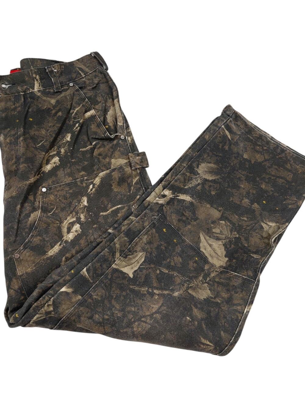 Fugazi Sniper Camo Double Knee Work Pant Brown Colorway Siz Large Baggy Wide Leg